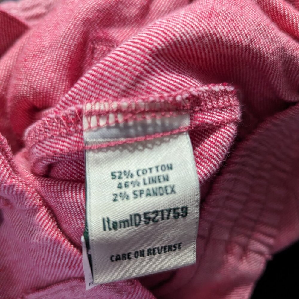 L.L.Bean Womens Comfort Stretch Cotton Linen Short High Rise 7" Size 10 Red Pink - Picture 4 of 4